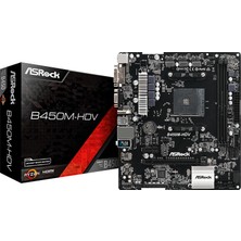 Asrock B450M-HDV AMDB450 3200MHz DDR4 Soket AM4 ATX Anakart  (ASRB450M-HDV)