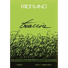 Fabriano Traccia Natural Dokulu, Çizim Defteri, 60Gr., A6 Yeşil Kapak