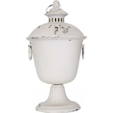 Vitale Sahara Beyaz Metal Kapaklı Dekoratif Vazo