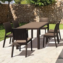 Siesta Rattan Orlando 80X140 Cm Dörtgen Masa Kahverengi