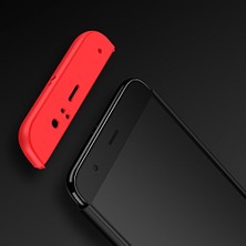 Case 4U Xiaomi Mi 6 Kılıf 3 Parçalı Tam Koruma Sert Mika Ays Kapak Siyah - Kırmızı