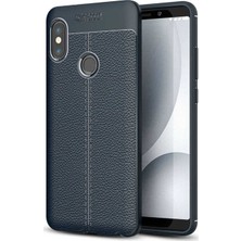 Microsonic Xiaomi Redmi Note 5 Pro Kılıf Deri Dokulu Silikon Lacivert