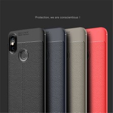 Microsonic Xiaomi Mi 8 Kılıf Deri Dokulu Silikon Lacivert