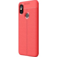 Microsonic Xiaomi Mi 8 Kılıf Deri Dokulu Silikon Kırmızı