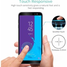 Microsonic Samsung Galaxy J6 Tam Kaplayan Temperli Cam Ekran Koruyucu Film Siyah