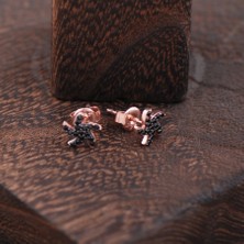 Sümer Telkari Rüzgar Gülü Tasarımlı Rose Gümüş Küpe 2430