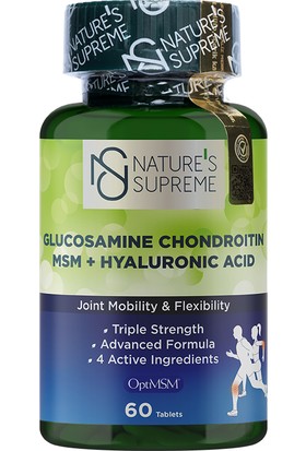 Nature's Supreme Glucosamine Chondroitin MSM + Hyaluronic Acid 60 Tablet
