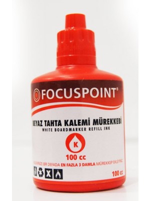 Focuspoint Beyaz Tahta Kalemi Mürekkebi Kırmızı 1 adet