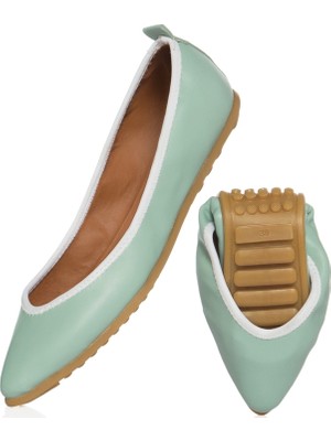 Rollbab Kadın Su Yeşili Dekolte Sivri Ayakkabı