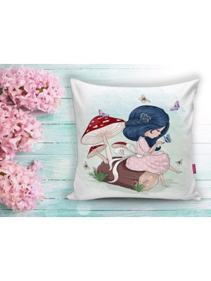 Realhomes Fashion Girl Dijital Baskılı Modern Yastık Kırlent Kılıfı