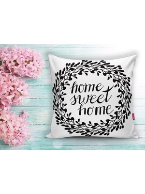 Realhomes Home Sweet Home Dijital Baskılı Dekoratif Yastık Kırlent Kılıfı