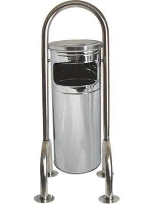 Palex 3560-0 Bahçe Tipi Çöp Kovası Ayaklı Krom