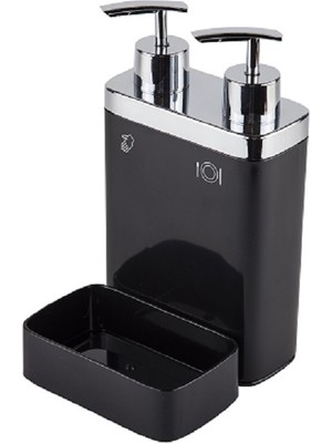 Primanova Viva Mutfak Sıvı Sabunluk Süngerli Siyah