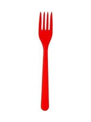 Partici Kırmızı Plastik Çatal