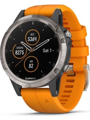 Garmin fenix 5 Plus Sapphire Titanyum Solar Turuncu