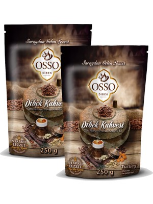 Osso Osmanlı Kahvesi Osso Dibek Kahvesi 200 Gr x 2 Özel İşlenmiş Yemek Kahvesi Türkiye Menşeli Hindistan Cevizi Aromalı