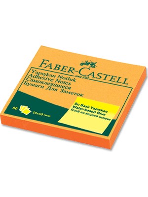 Faber-Castell Yapışkan Notluk 75x75mm. Fosforlu Turuncu