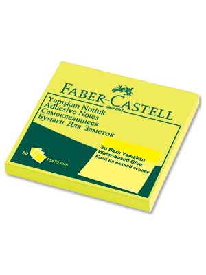 Faber-Castell Yapışkan Notluk 75x75 mm Fosforlu Sarı