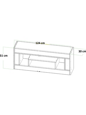 Givayo Lodos Tv Ünitesi Siyah Teak 124 Cm