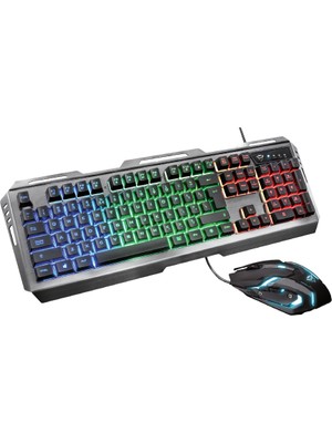 Trust 22895 GXT845 Tural Türkçe Q Oyuncu Combo Klavye Mouse Set
