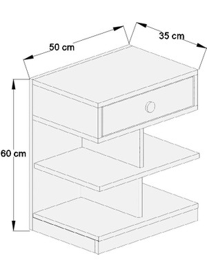 Aeka -1043 Çınar Komidin Tek Çekmeceli Raflı