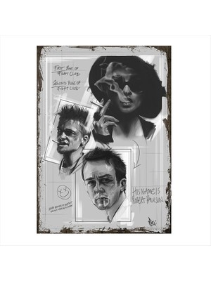 Cakasepetim Ahşap Tablo Fight Club Dövüş Klübü