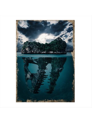 Cakasepetim Ahşap Tablo Kafatası Adası