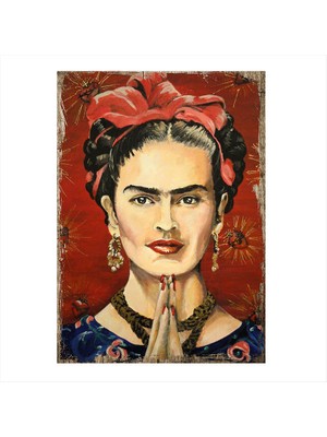 Cakasepetim Ahşap Tablo Frida Kahlo
