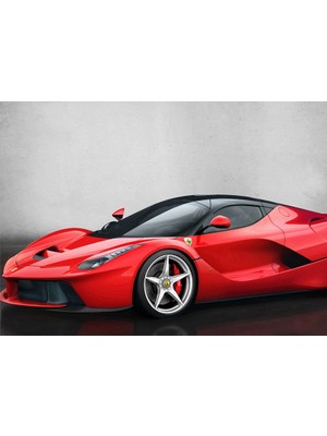 Cakasepetim Ahşap Tablo Kırmızı Renk Ferrari