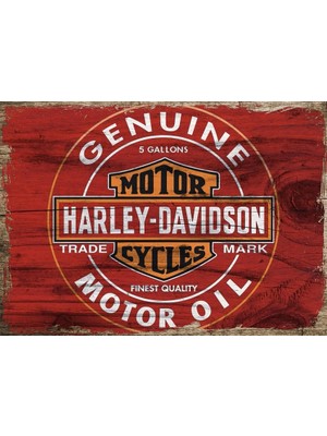 Cakasepetim Ahşap Tablo Harley Davidson Logosu