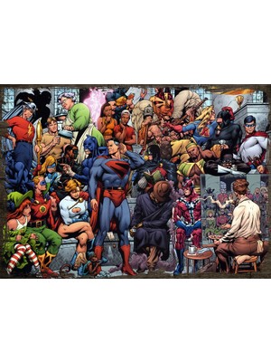 Cakasepetim Ahşap Tablo Yaşlı Marvel Karekterleri