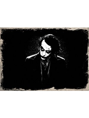Cakasepetim Ahşap Tablo Siyah Beyaz Joker