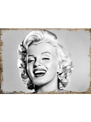 Cakasepetim Ahşap Tablo Siya Beyaz  Marilyn Monroe