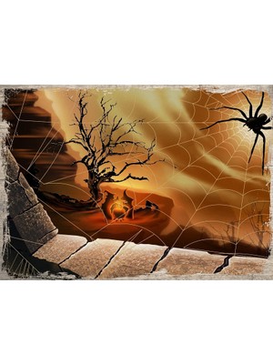 Cakasepetim Ahşap Tablo Fantastik Örümcek ve Ağı