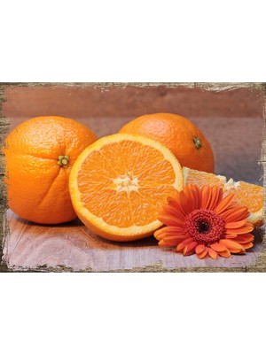 Cakasepetim Ahşap Tablo Portakal Çiçek