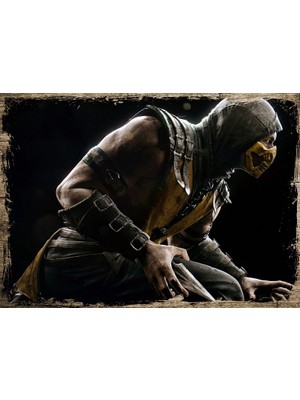Cakasepetim Ahşap Tablo Scorpión Mortal Kombat