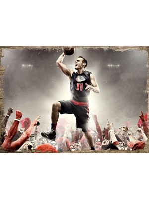 Cakasepetim Ahşap Tablo Basketteki Oyuncu