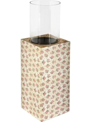 Vitale Şiva Çiçek Desenli Krem Mumluk Büyük Boy