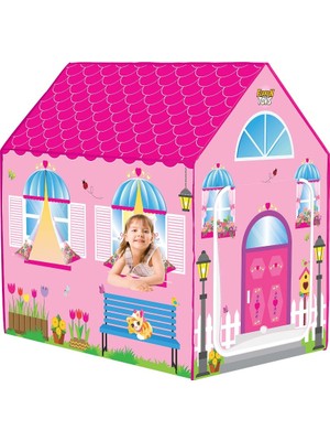Furkan Toys Kız Çocuklar İçin Rüya Evi Oyun Çadırı - İki Girişli, Açılabilir Pencereli, Dayanıklı Kumaş