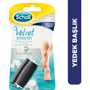Velvet Smooth 1 Adet Çok Sert Deriler + 1 Adet Yumuşak Deriler İçin 2'li Yedek Başlik Seti Elmas Taneleri İle (Karışık)