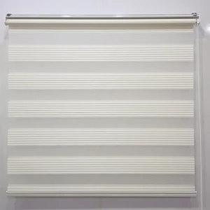 Geniş Piliseli Krem Renk Zebra Perde