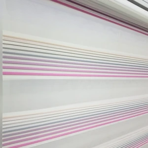 Krem Simli Bambu Zebra Perde Etek Oyması