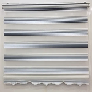 Krem Simli Bambu Zebra Perde Etek Oyması