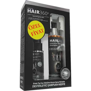 Hair 360 Men Sprey 50ml + Hair 360 İntensive Hair Loss Şampuan 200ml Hediye