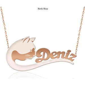 İndigo Takı İsimli Kedi Gümüş Kolye