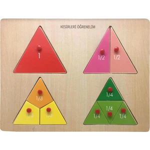 Ahşap Üçgen Kesirler Frame Çocuk Puzzle