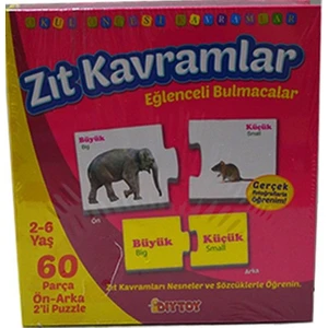 Diy - Toy Eğlenceli Zıt Kavramlar 60 Parça Çift Taraflı Puzzle