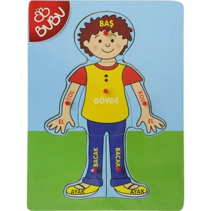 Ahşap Puzzle Vücudumuzu Öğreniyoruz Erkek 6 Parça