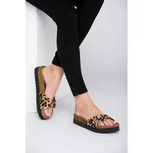 Fox Shoes Leopar Kadın Terlik D777824402