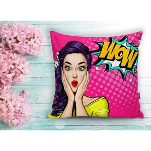 Realhomes Pop Art Resimli Dijital Baskılı Dekoratif Yastık Kırlent Kılıfı